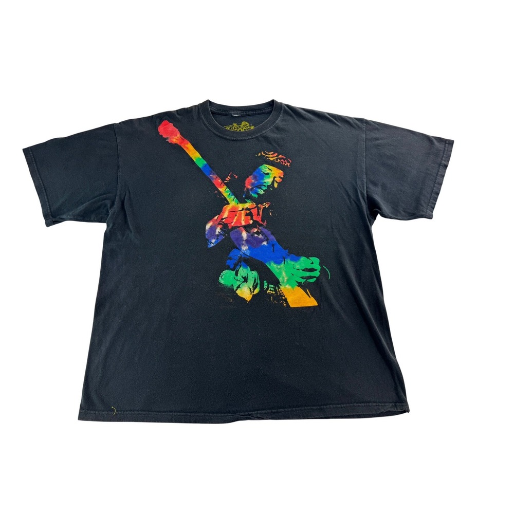 Rock Icons Jimi Hendrix Tie Dye Graphic T Shirt XL-EG Black 2009 Near Vintage‎
